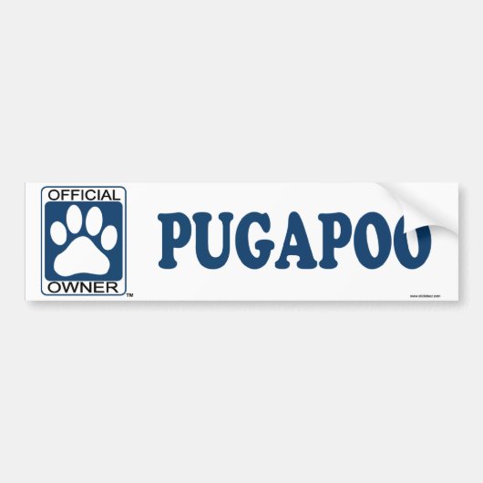Pugapooの青 バンパーステッカー (正面)