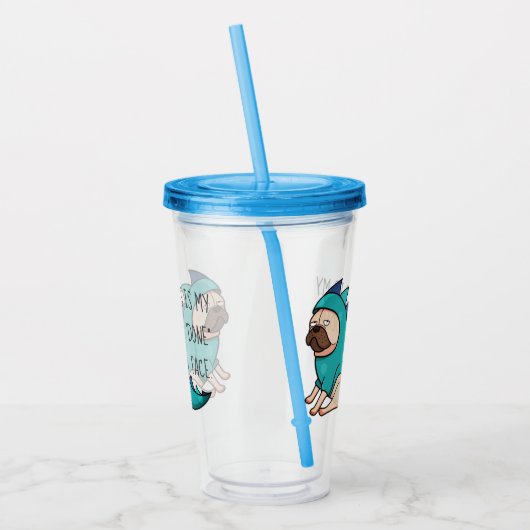 Pugasaurusは"完了"パおもしろいグ アクリルタンブラー (左)