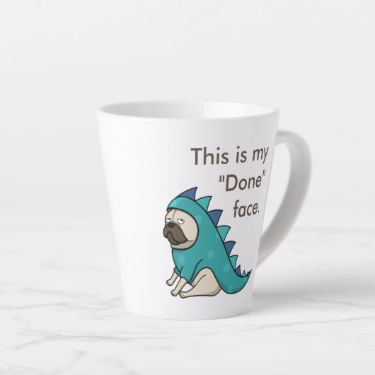 Pugasaurusは"完了"パおもしろいグ カフェラテマグ (右アングル)