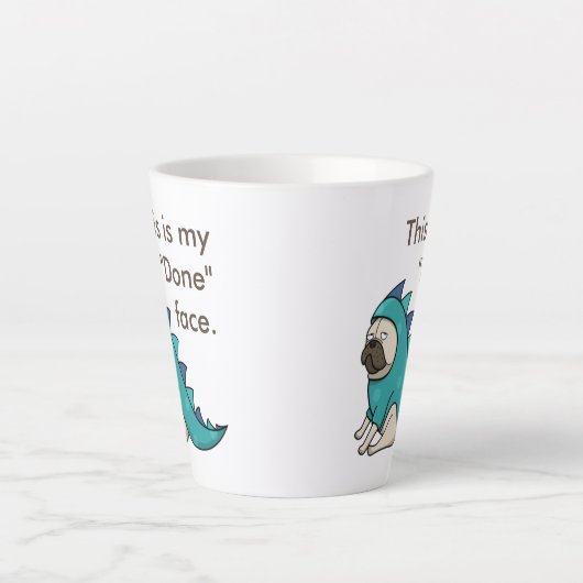 Pugasaurusは"完了"パおもしろいグ カフェラテマグ (正面)