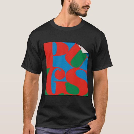 Pugbert Indiana : パグの芸術作品 Tシャツ (正面)