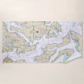 Pugetサウンド – 北部航海の図表18441 ビーチタオル (正面)