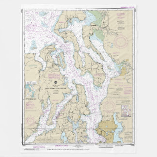 Pugetサウンド – 北部航海の図表18441 フリースブランケット