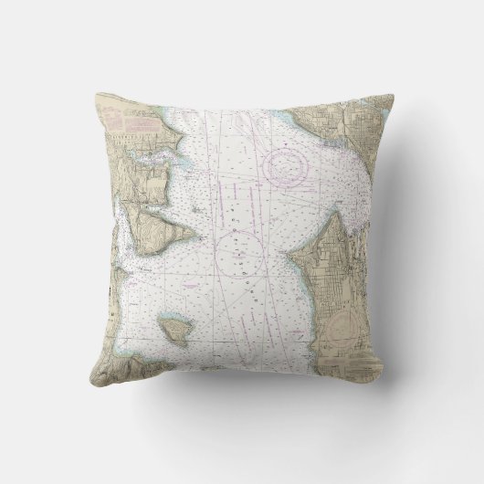 Puget Sound Seattle to Bremertonのグラフ航海の クッション (裏面)