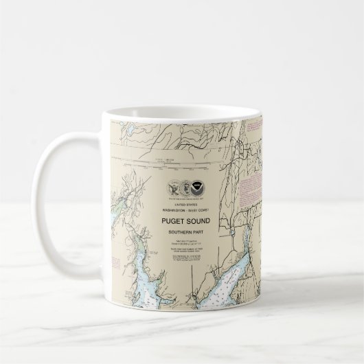 Puget Sound Southern Part 航海の図18448 コーヒーマグカップ (左)