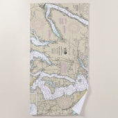 Puget Sound Southern Part 航海の図18448 ビーチタオル (正面)