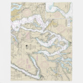 Puget Sound Southern Part 航海の図18448 フリースブランケット (正面)