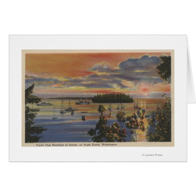 Puget Sound, WA – ヨットクラブ夕日のムーリング (正面横)