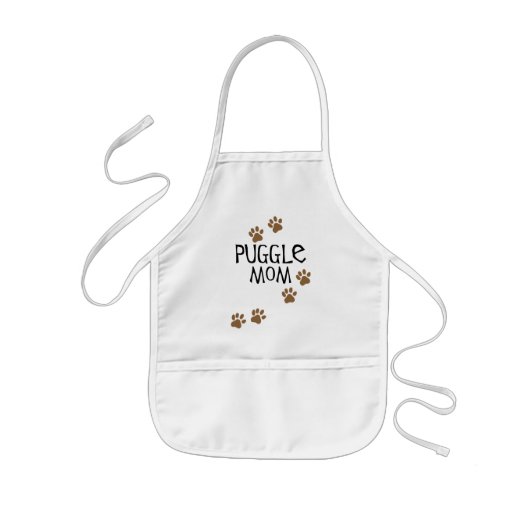 Puggleのお母さん 子供用エプロン (正面)