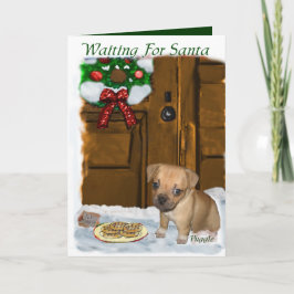 Puggleのクリスマスのギフト シーズンカード
