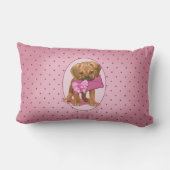 Puggleの子犬およびクラッチ ランバークッション (裏面)