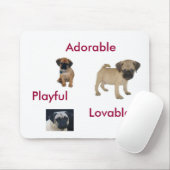 Puggleの愛らしく、愛らしく、よくはしゃぐなマウスパッド マウスパッド (マウス)
