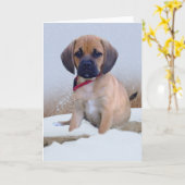 Puggleの雪場面カード カード (黄色い花)