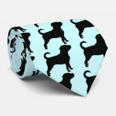 Puggle犬のシルエット ネクタイ (ロール)