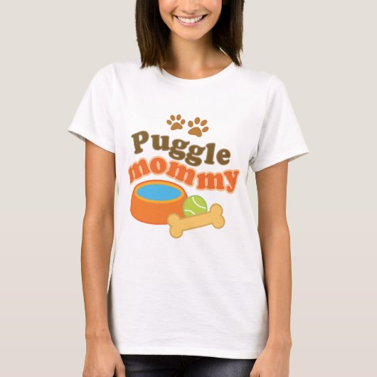 Puggle犬の品種お母さんのギフト Tシャツ (正面)