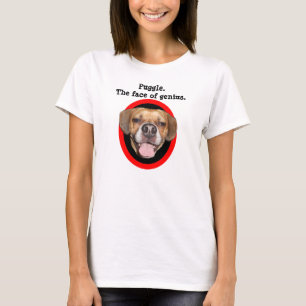 Puggle。 天才の顔 tシャツ