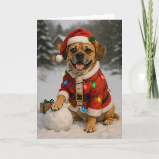 Puggle Christmas Card カード (正面)