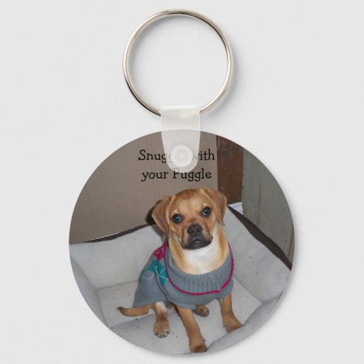 Puggle Keychainを使って寄り添う キーホルダー (正面)