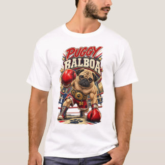Puggy Balboa Boxing Parody Tシャツ