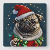Puggy Claus Collection スクエア壁時計 (正面)