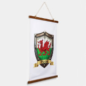 Pugh Wales Surname Shield 吊り下げ型タペストリー (傾斜あり)