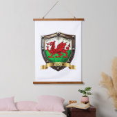 Pugh Wales Surname Shield 吊り下げ型タペストリー (寝室)