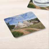 PugliaまたはApuliaのTrulliの家 スクエアペーパーコースター (アングル)