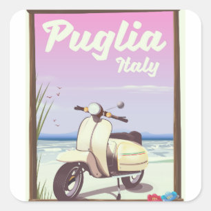Puglia Italia Travelポスター。 スクエアシール