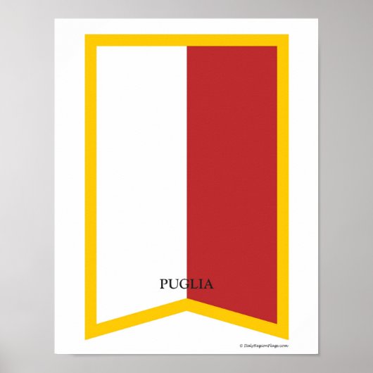 Puglia Italy Region Crest Art Print ポスター (正面)