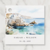Puglia, Italy Watercolor Landscape Wedding フェイバータグ (正面)