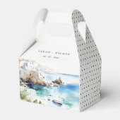 Puglia, Italy Watercolor Landscape Wedding フェイバーボックス (裏面サイド)