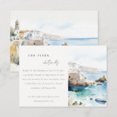 Puglia Italy Watercolor Landscape Wedding Details エンクロージャーカード (正面/裏面)