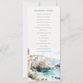 Puglia, Italy Watercolor Landscape Wedding Program 招待状 (裏面)