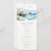 Puglia, Italy Watercolor Landscape Wedding Program 招待状 (正面)