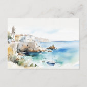 Puglia Italy Watercolor Scape Wedding Reception エンクロージャーカード (裏面)