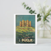 "Puglie ( Puglia )ヴィンテージイタリアン旅行ポスター ポストカード (スタンド正面)