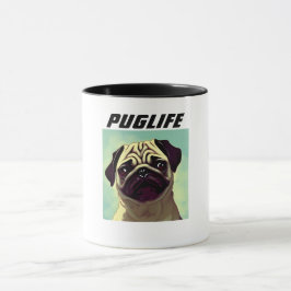 PUGLIFEパグドッグマグショット可愛い目 マグカップ