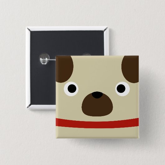 Puglyのパグ 缶バッジ (正面&裏面)