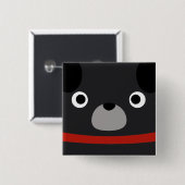 Puglyのパグ 缶バッジ (正面&裏面)
