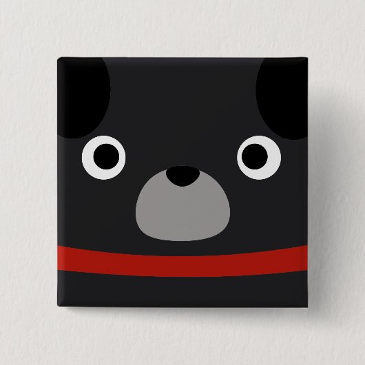 Puglyのパグ 缶バッジ (正面)
