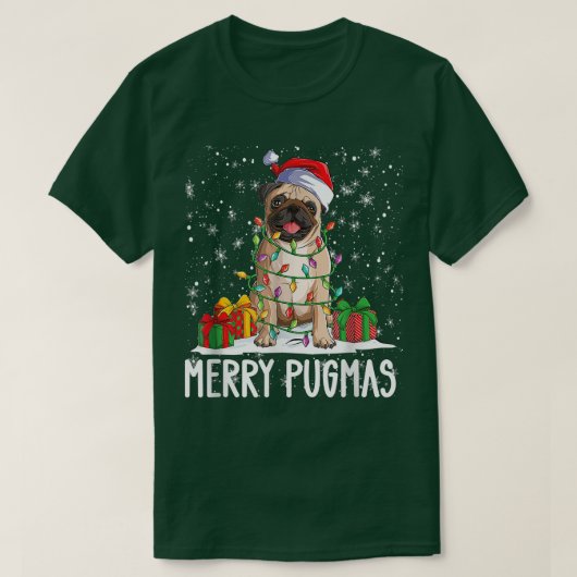 PUGMAS メリー 2022クリスマスPUGクリスマス・パーティーPUG LOV Tシャツ (デザイン正面)