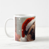 Pugmas: Cute Christmas Pug コーヒーマグカップ (左)