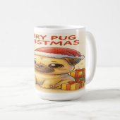 Pugmas: Cute Christmas Pug Mug コーヒーマグカップ (正面右)