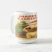 Pugmas: Cute Christmas Pug Mug コーヒーマグカップ (正面左)