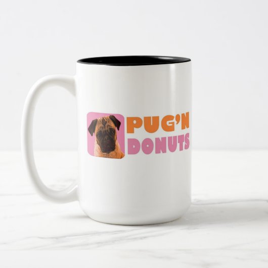 Pug'nのドーナツのマグ ツートーンマグカップ (左)