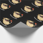 Pugsとキスおもしろい犬プンダークBG ラッピングペーパー (角)