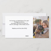 PUGSとキスおもしろい犬2枚の写真クリスマス シーズンカード (裏面)