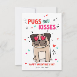 Pugsとキスドッグプンプパピーバレンタインのカード 招待状