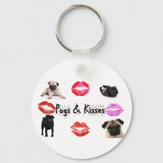 Pugsとキス キーホルダー (正面)