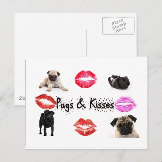 Pugsとキス ポストカード (正面/裏面)